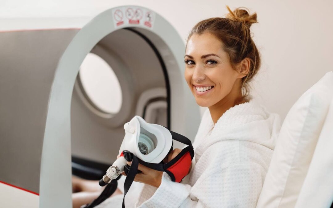 Woman Entering Hyperbaric Chamber